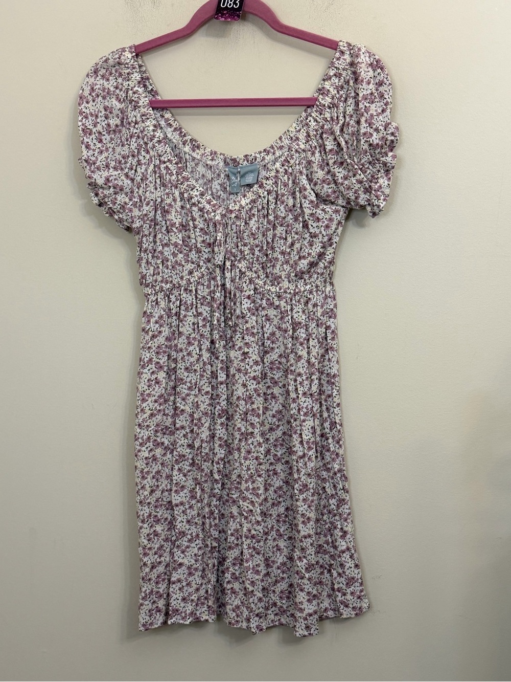 Sky & Sparrow Floral Babydoll Mini Dress Cottagecore Puff Sleeve Smocked Boho - Picture 2 of 9